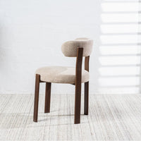 Carmo Chenille Dining Chair Walnut-Look Leg