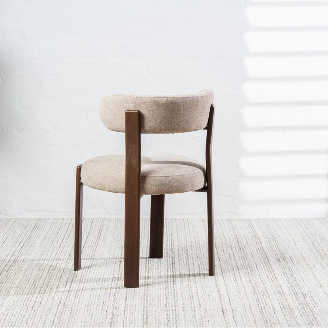Carmo Chenille Dining Chair Walnut-Look Leg