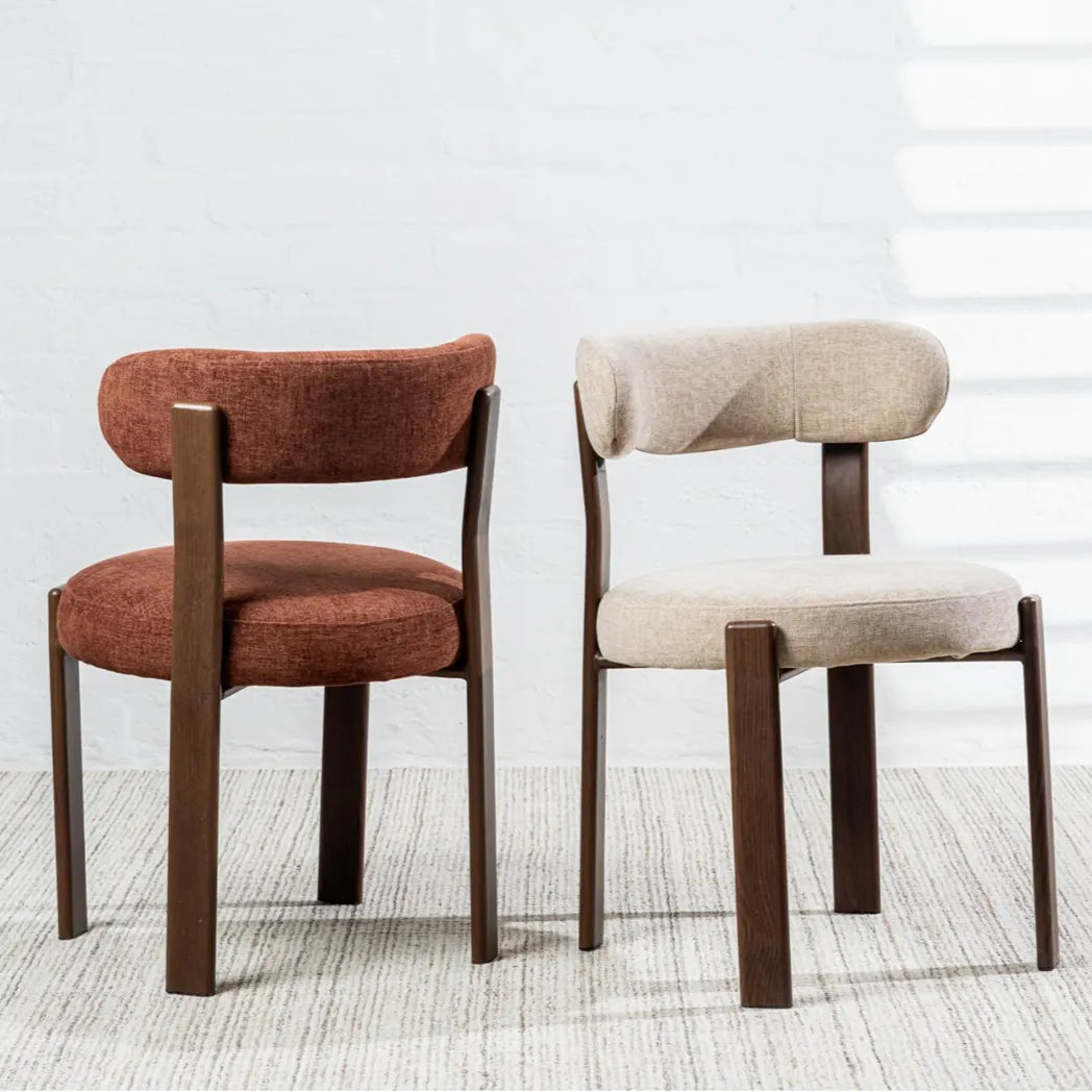 Carmo Chenille Dining Chair Walnut-Look Leg