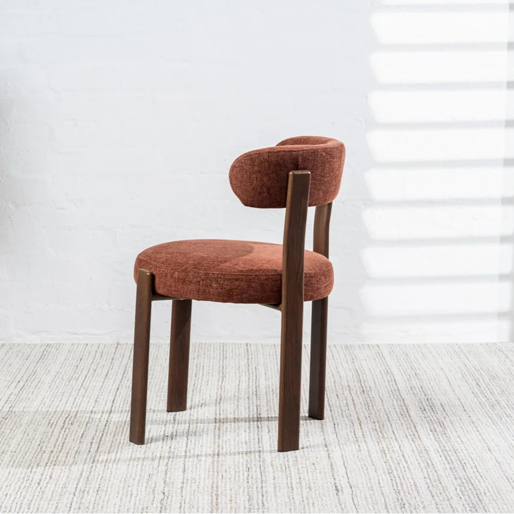 Carmo Chenille Dining Chair Walnut-Look Leg