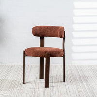 Carmo Chenille Dining Chair Walnut-Look Leg in Rust