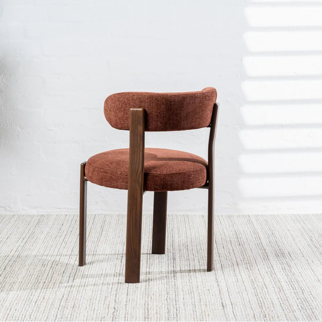 Carmo Chenille Dining Chair Walnut-Look Leg