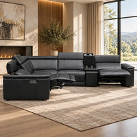 Centara 5 Seater Leather Modular Corner Electric Recliner