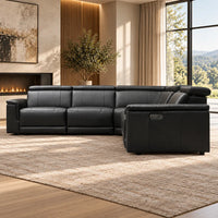 Centara 5 Seater Leather Modular Corner Electric Recliner