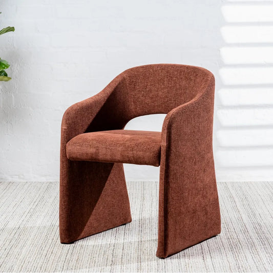 Cento Chenille Dining Chair in Rust