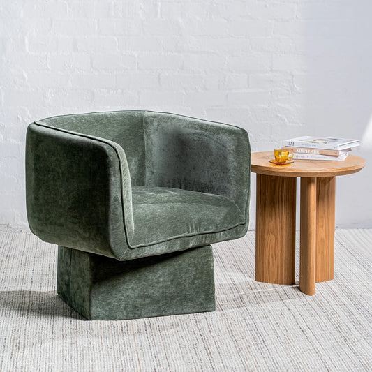 Chloe Swivel Accent Armchair in Olive