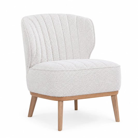Clover Fabric Accent Chair in Beige