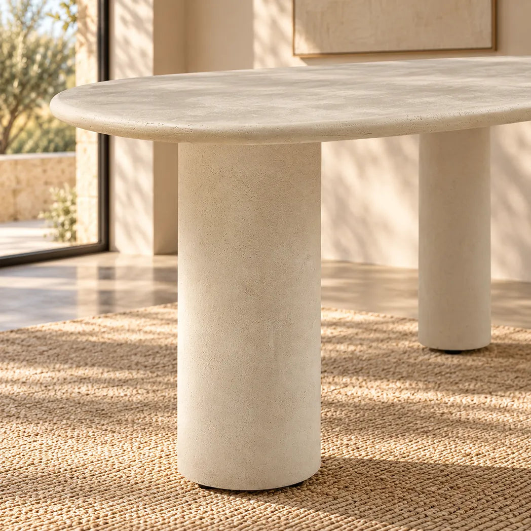 Coastal 2.3m Pebble dining table leg detail
