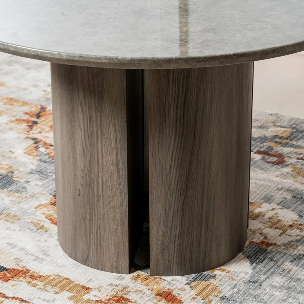 Corfu 120cm Round Grey Marble Dining Table