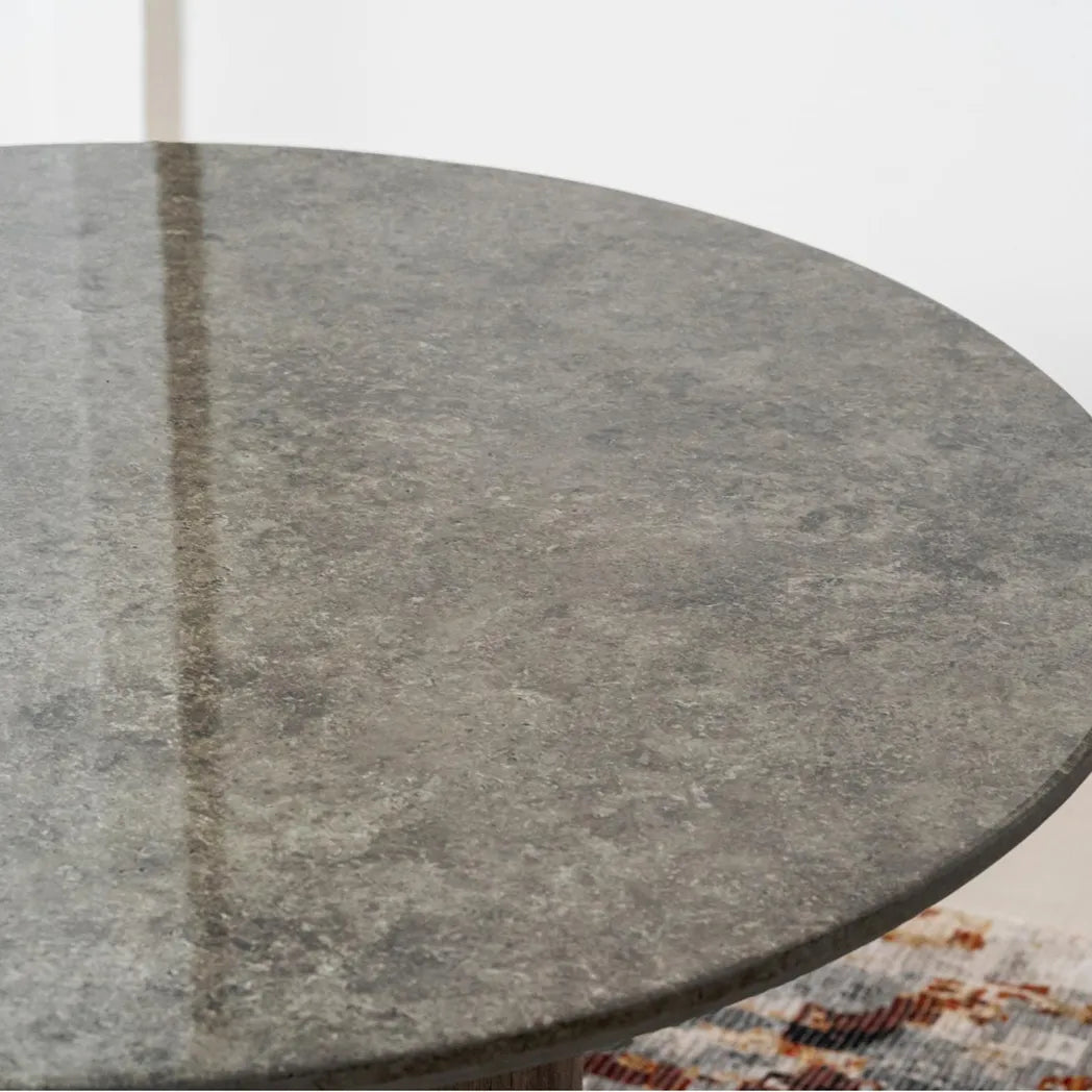 Corfu 120cm Round Grey Marble Dining Table