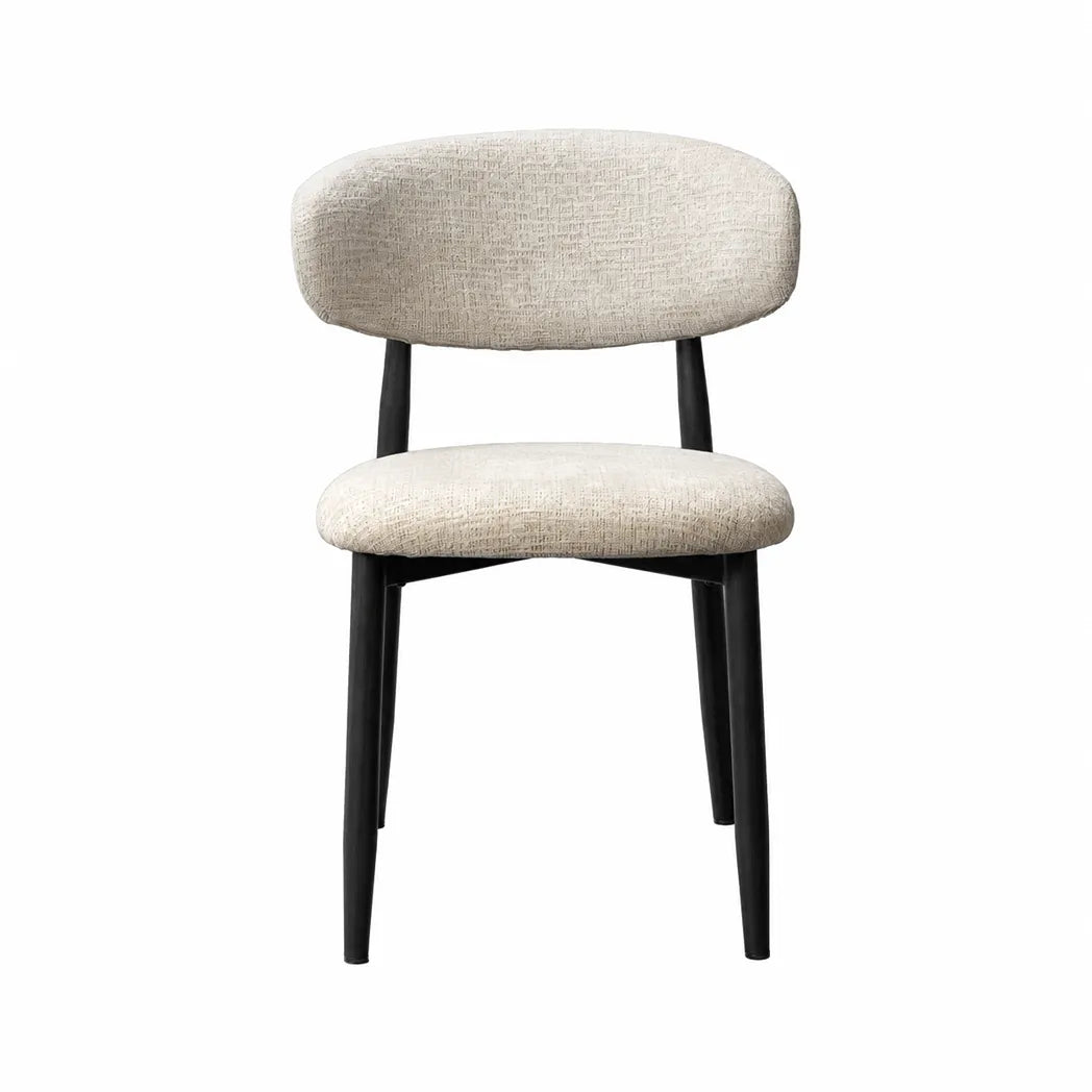 Cotswold Textured Fabric Dining Chair - Beige/Black