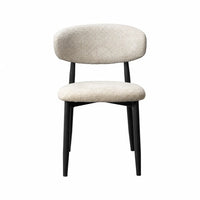 Cotswold Textured Fabric Dining Chair - Beige/Black