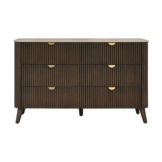 Cotswold Walnut 6 Drawer Timber Dresser