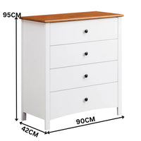 Courtney Timber 4 Drawers Tallboy
