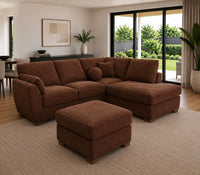 Dream 3 Seater Chaise Goose Feather Sofa with Ottoman