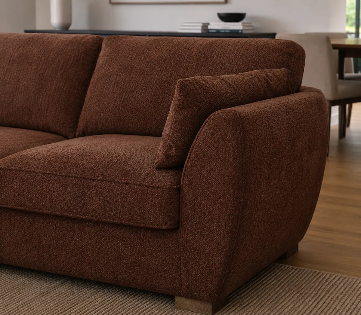 Dream 3 Seater Chaise Goose Feather Sofa with Ottoman