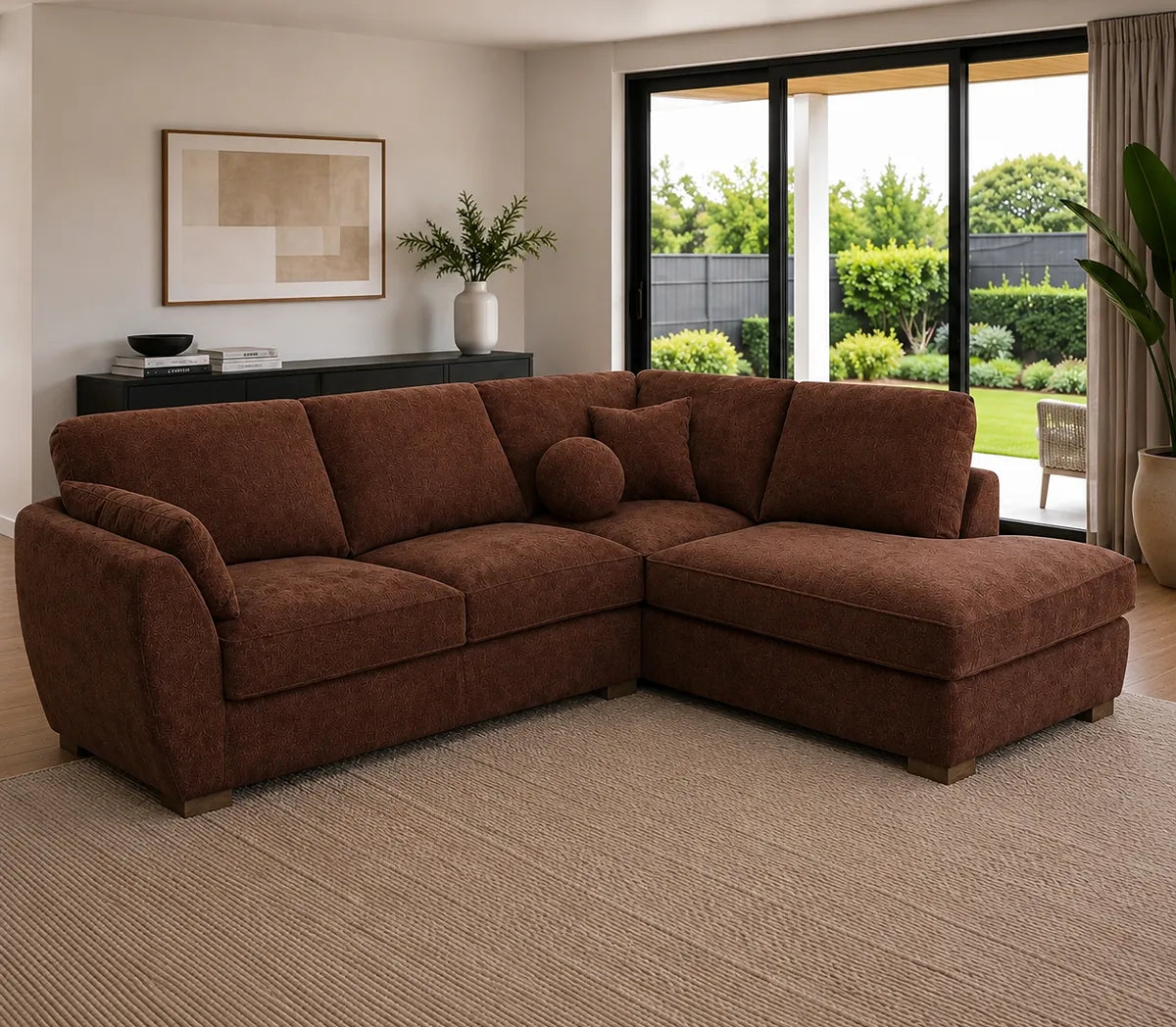 Dream 3 Seater Chaise Goose Feather Sofa with Ottoman