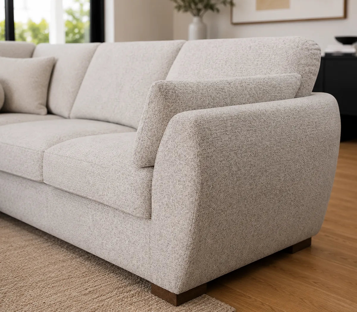 Dream 3 Seater Chaise Goose Feather Sofa with Ottoman