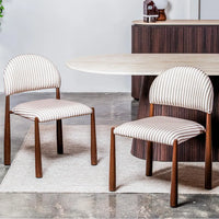 Egypt Fabric Dining Chair Walnut-Look Leg