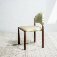 Egypt Fabric Dining Chair Walnut-Look Leg