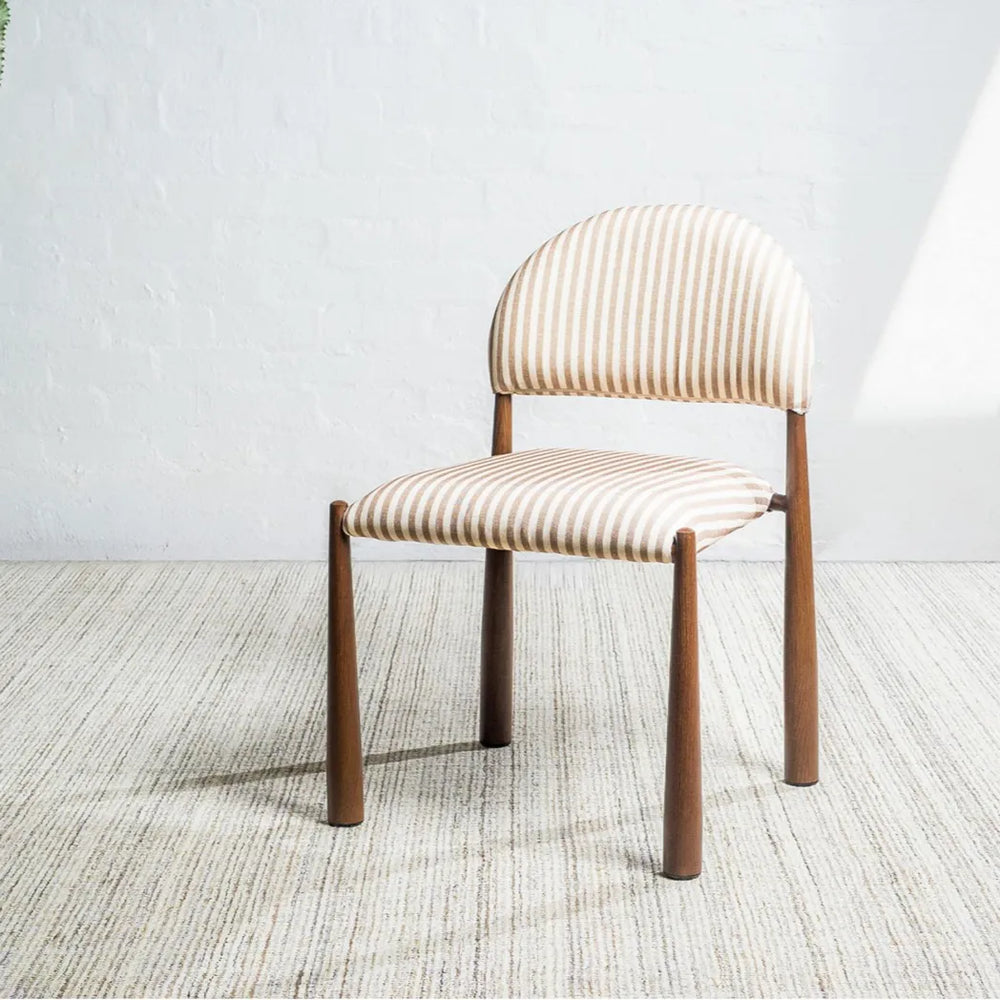 Egypt Fabric Dining Chair Walnut-Look Leg in Beige