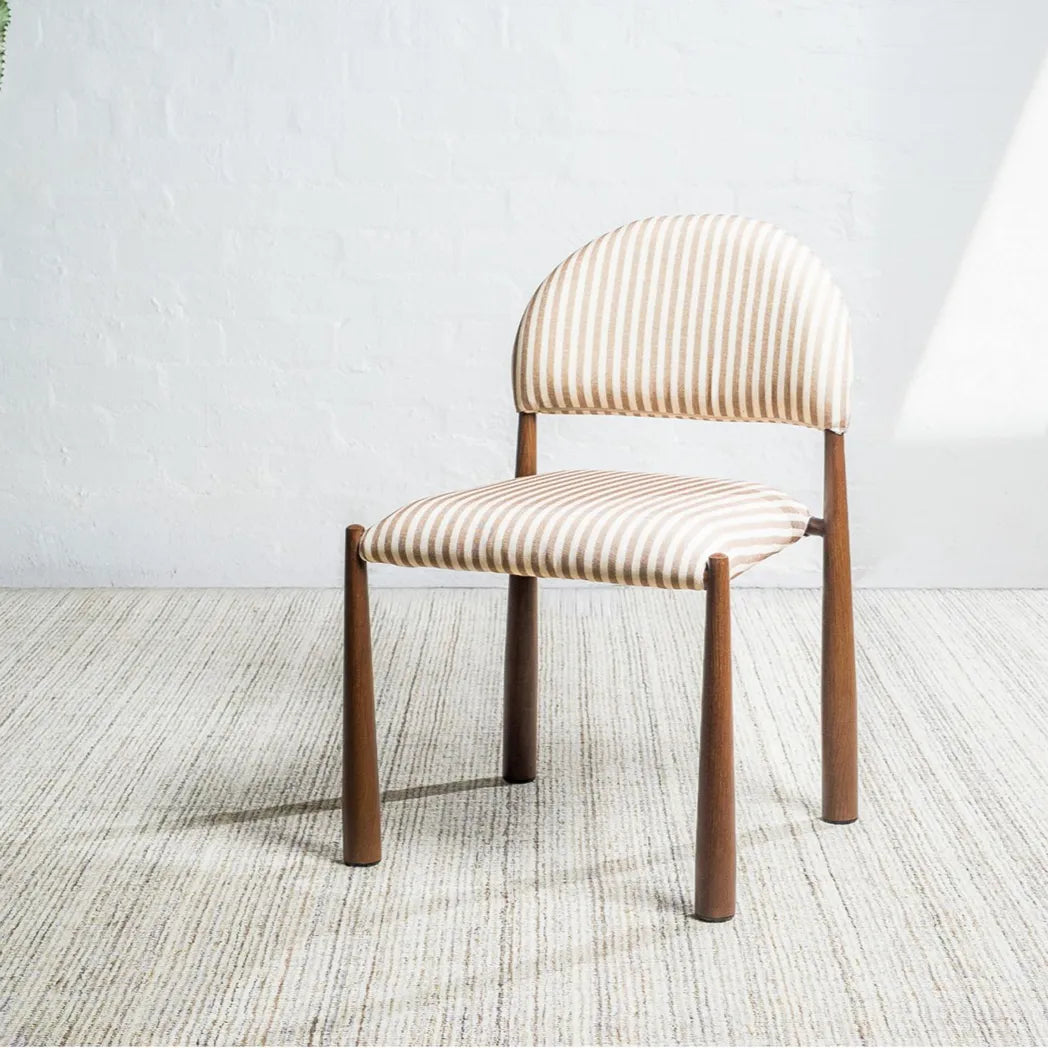 Egypt Fabric Dining Chair Walnut-Look Leg in Beige