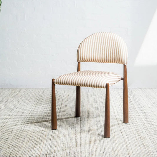Egypt Fabric Dining Chair Walnut-Look Leg in Beige