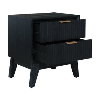 compare product Ella 2 Drawer Timber Bedside Table Black