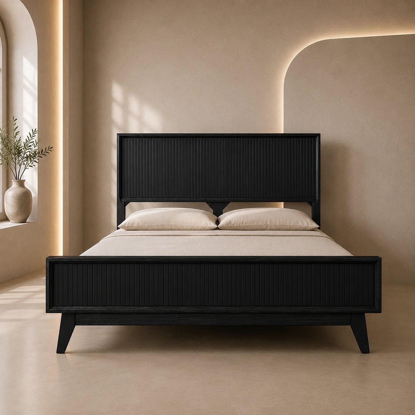Ella Acacia Timber Bed Frame Black