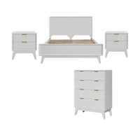 Ella 2 Drawer Timber Bedside Table White