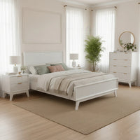 Ella 2 Drawer Timber Bedside Table White