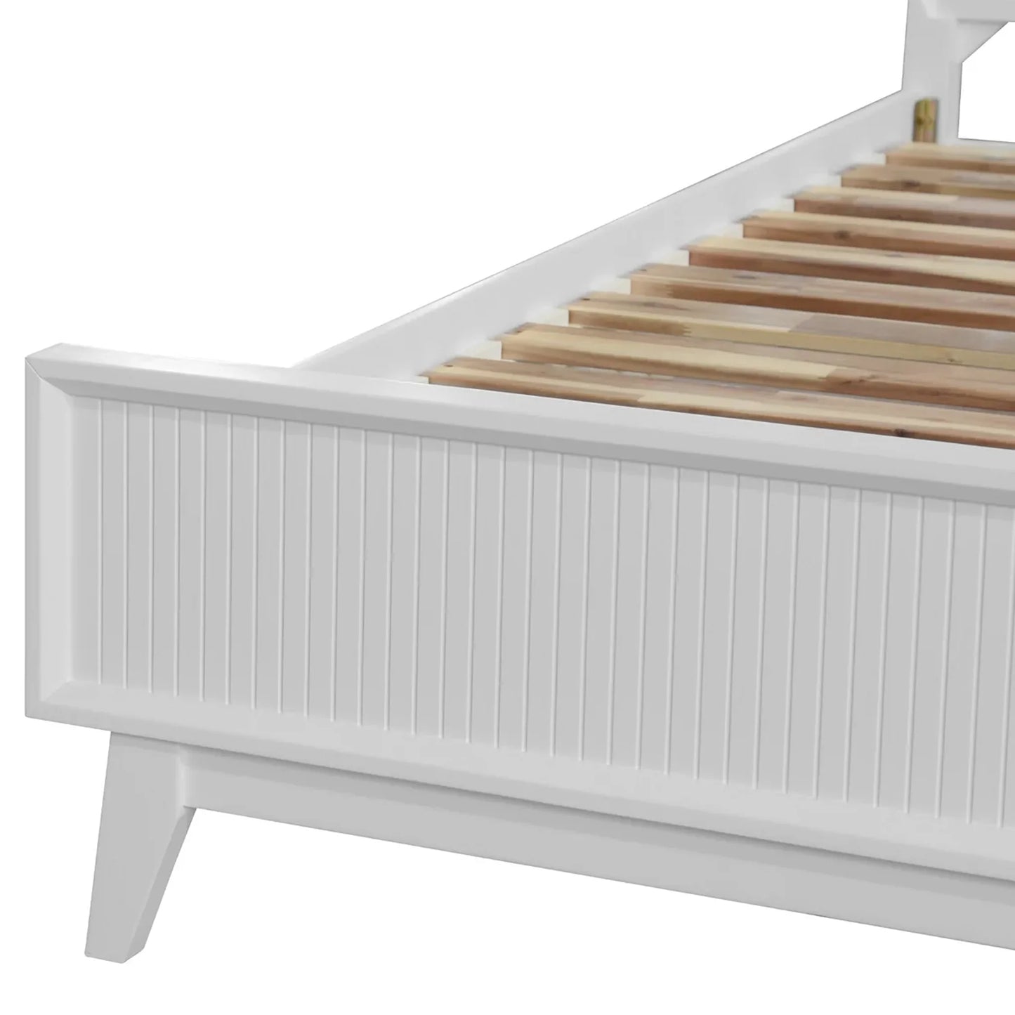 Ella Acacia Timber Bed Frame White