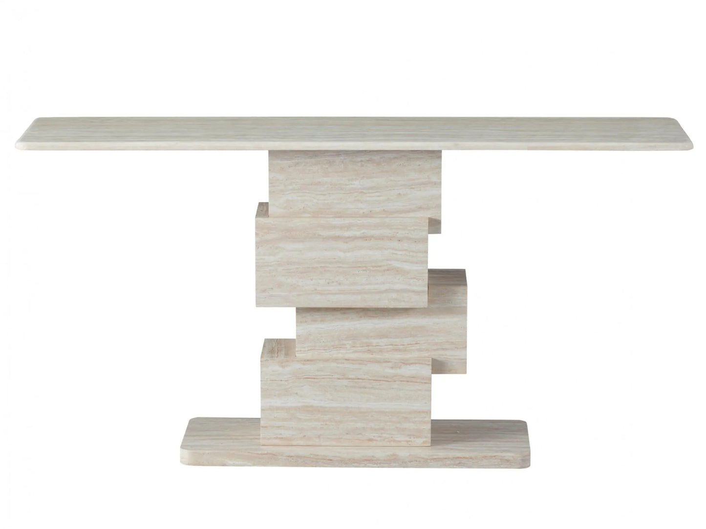 Eros 150cm Marble Console Table - White Travertine