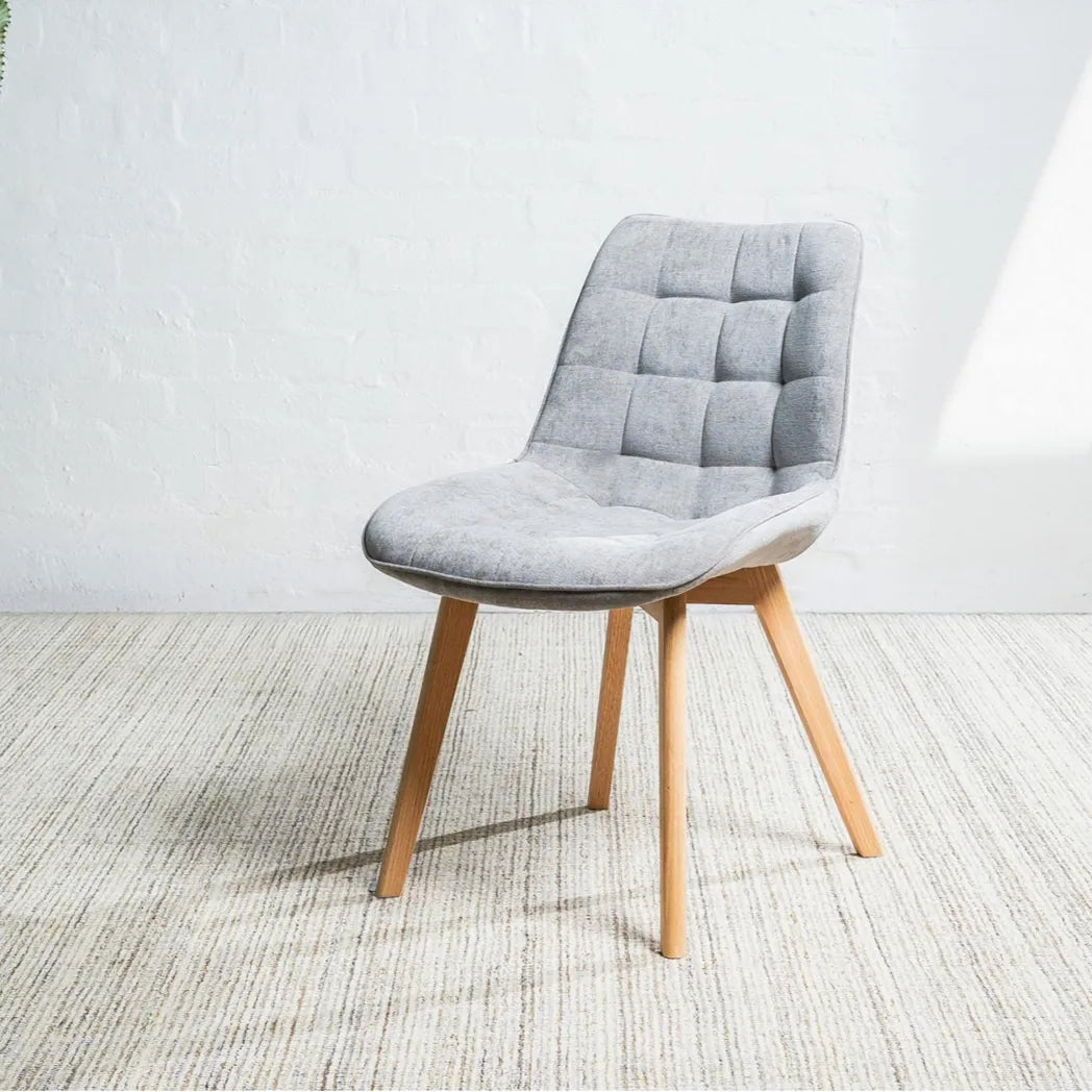 Forest Chenille Dining Chair in Light Grey