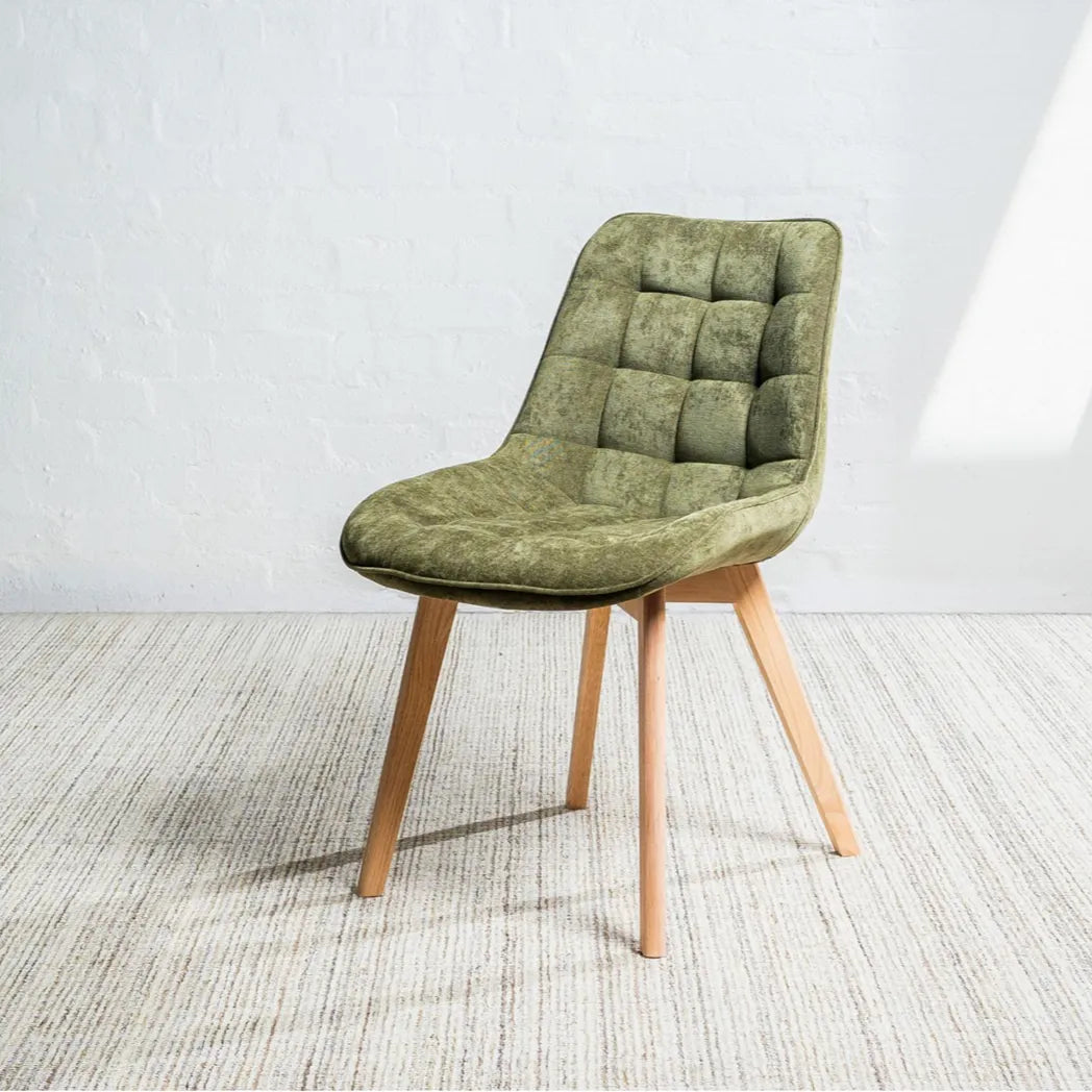 Forest Chenille Dining Chair in Green