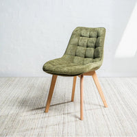 Forest Chenille Dining Chair in Green