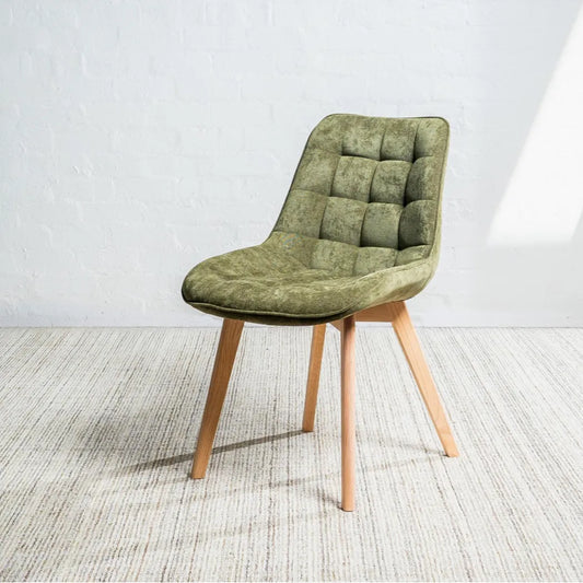 Forest Chenille Dining Chair in Green
