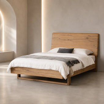compare product Galway Australian Marri Timber Bed Frame Natural
