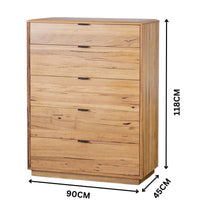 Galway Australian Marri Timber 5 Drawers Tallboy