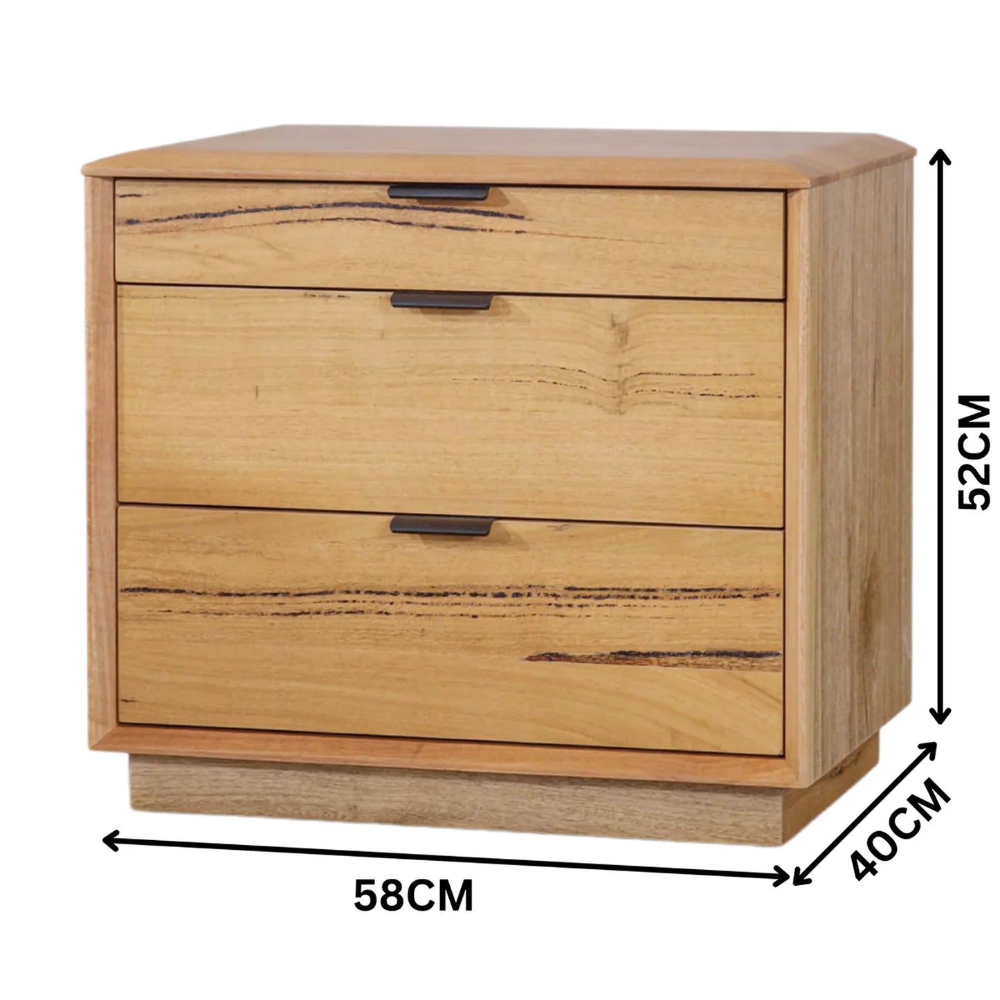 Galway 3 Drawer Australian Marri Timber Bedside Table