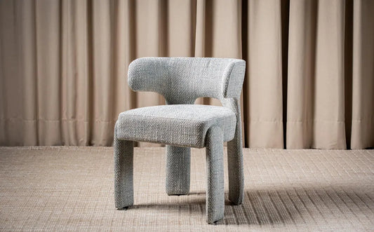 Geneva Textured Fabric Dining Chair in Blue Grey