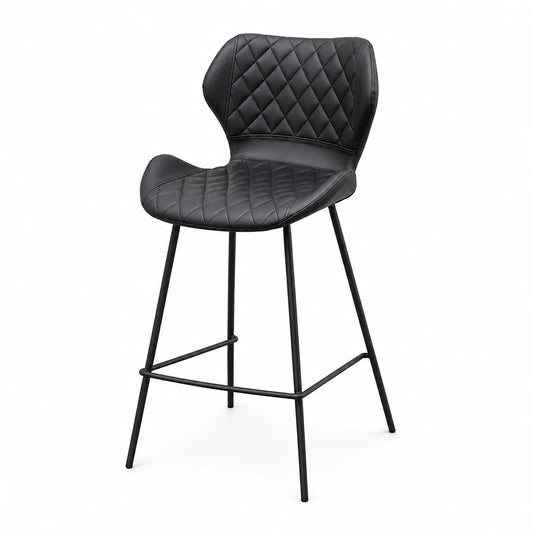Griffin Eco Leather Bar Stool in Black
