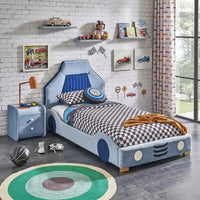 Hamilton Fabric Kids Car Bed Blue
