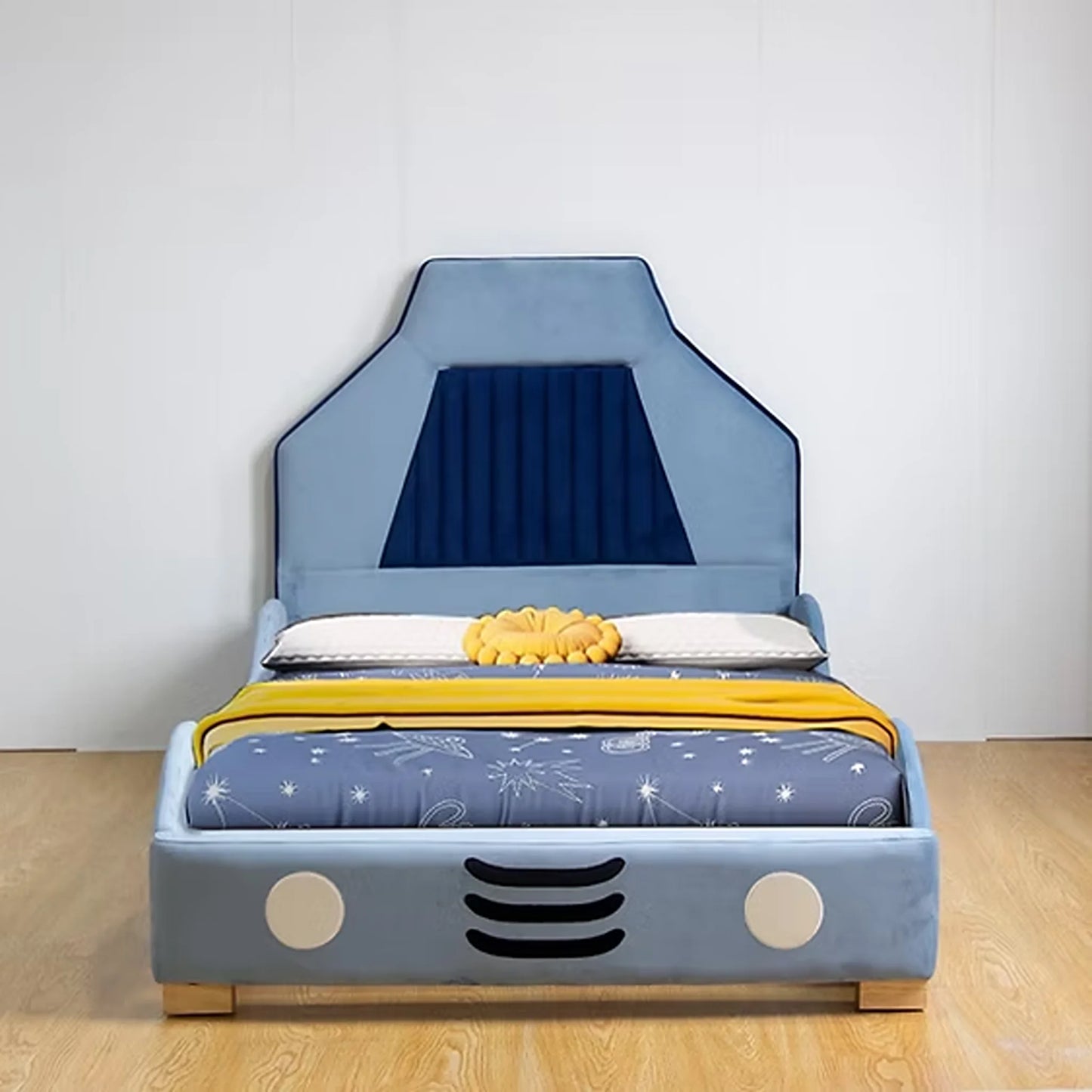 Hamilton Fabric Kids Car Bed Blue