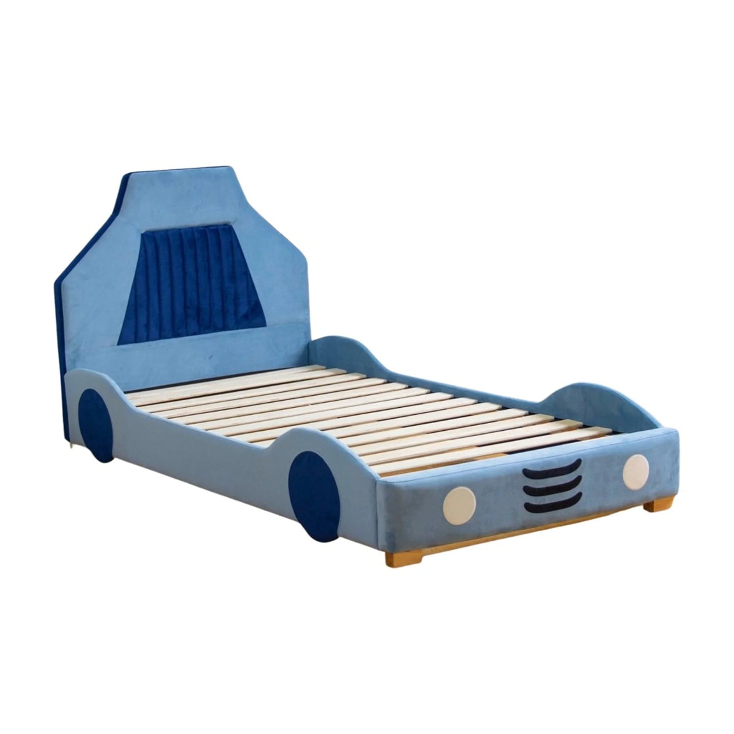 Hamilton Fabric Kids Car Bed Blue