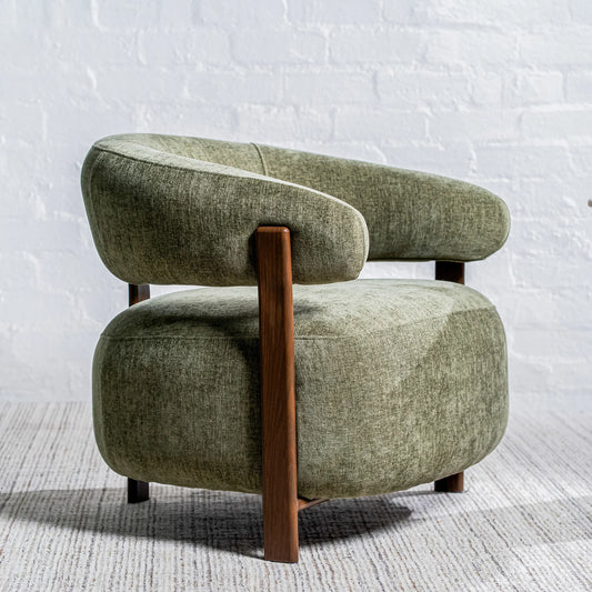 Hampton Chenille Accent Armchair in Olive