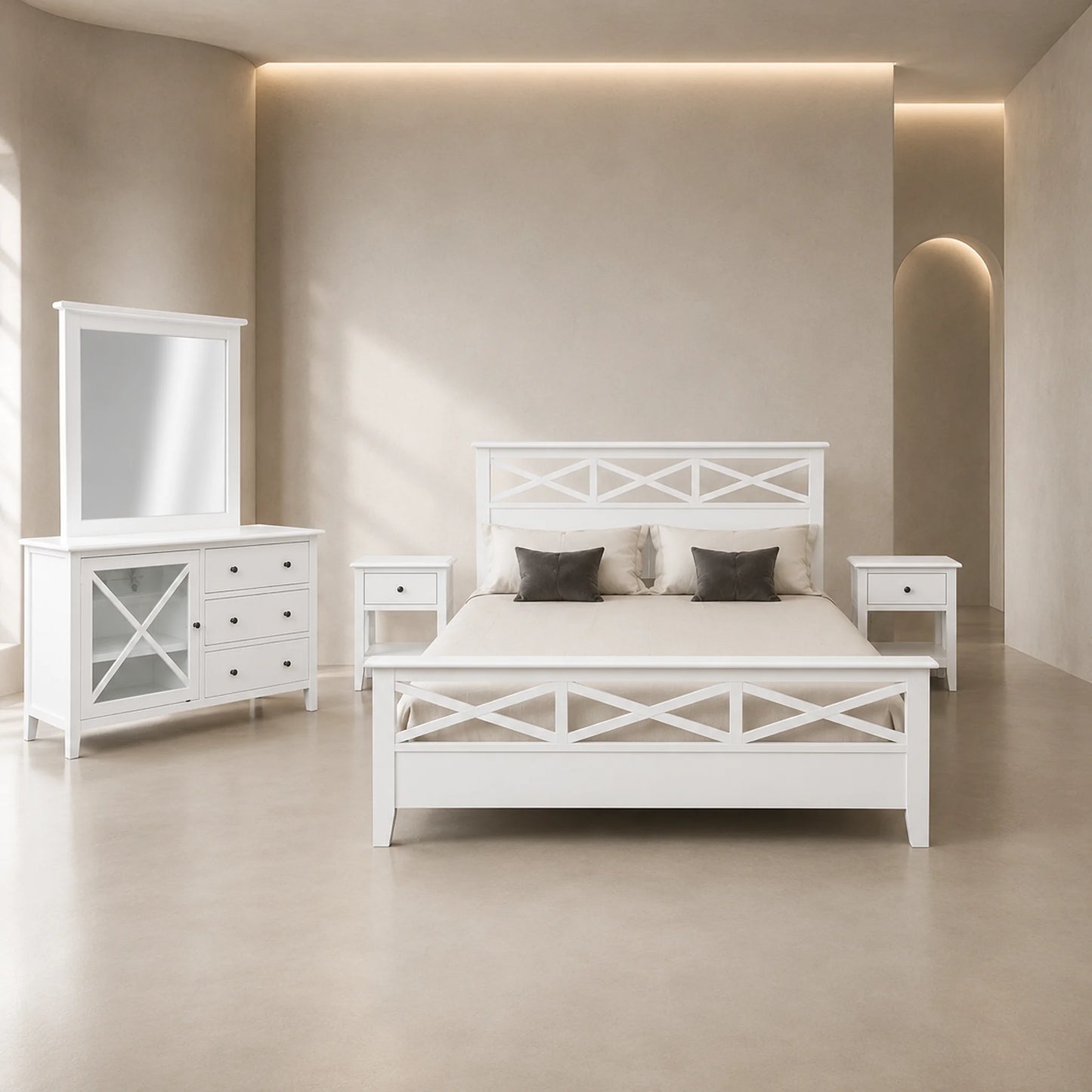 Hampton Timber Bed Frame White