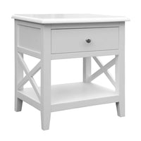 Hampton White Timber Bedside Table
