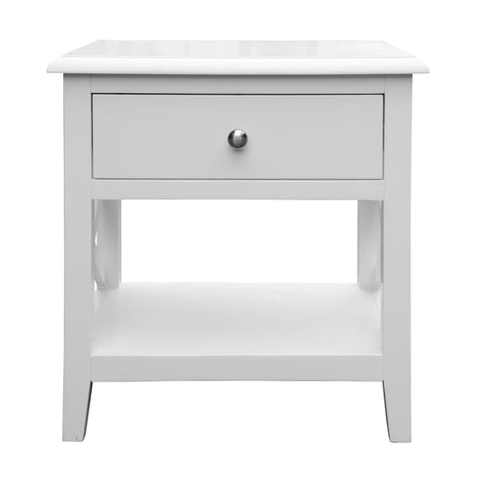 Hampton White Timber Bedside Table
