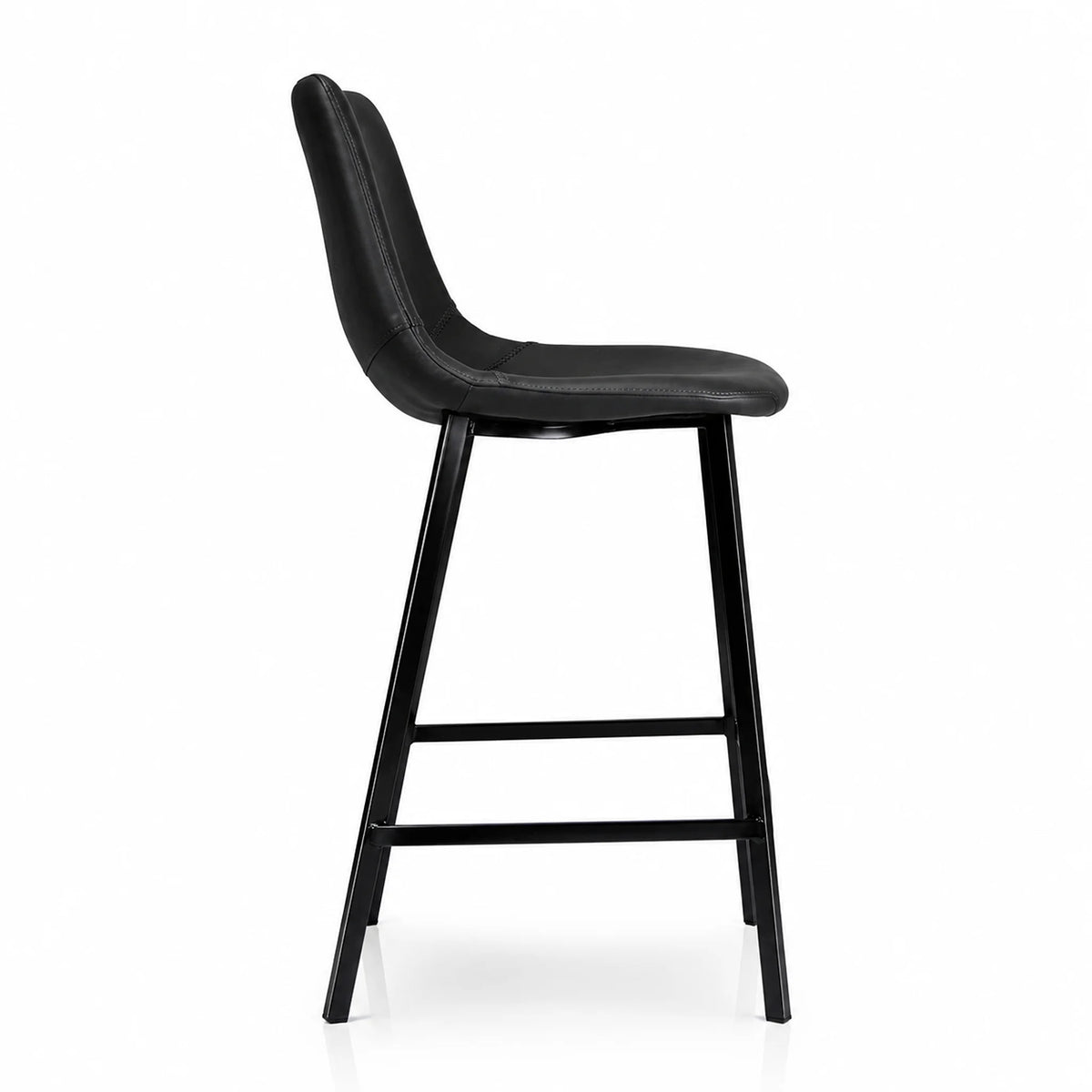 Hugo Diamond-Stitched Eco Leather Bar Stool